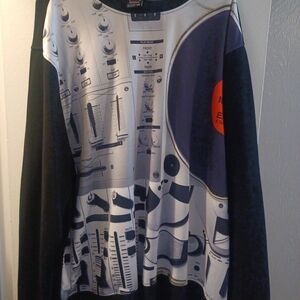 Enyce Black and White Graphic Crewneck Sweater